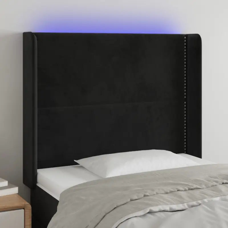 Klassiek LED hoofdbord en voetbord voor een moderne slaapkamer - Zwart / 83 x 16 x 118/128 cm / 1 - Hoofdborden