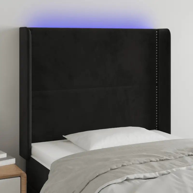 Klassiek LED hoofdbord en voetbord voor een moderne slaapkamer - Zwart / 103 x 16 x 118/128 cm / 1 - Hoofdborden