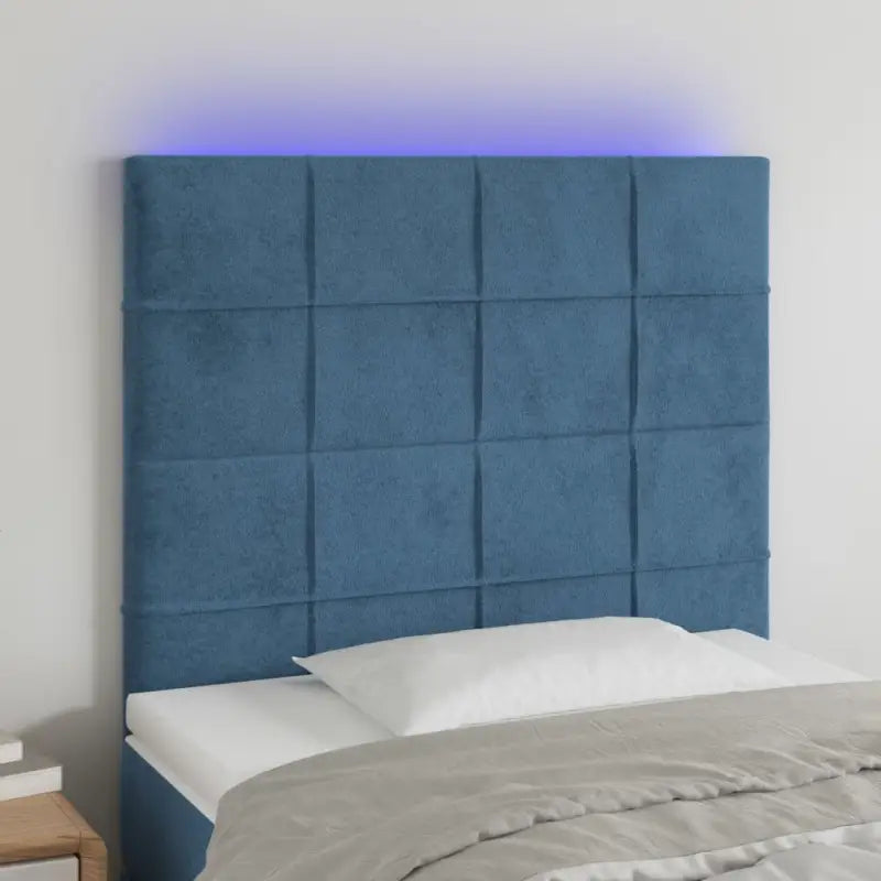 Klassiek LED Hoofdbord en Voetborden voor een Modern Slaapkamergevoel - Donkerblauw / 80 x 5 x 118/128 cm / 1