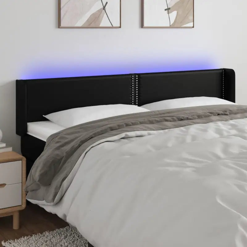 Klassiek LED Hoofdbord voor een Modern en Elegant Slaapkamer Designe - Zwart / 203 x 16 x 78/88 cm / 1 - Hoofdborden