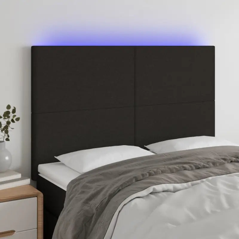 Klassiek LED Hoofdbord voor een Modern en Stijlvol Beddroom</assistant - Zwart / 144 x 5 x 118/128 cm / 1 - Hoofdborden