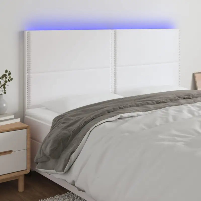 Klassiek LED Hoofdbord voor een Modern Slaapkamer - Wit / 180 x 5 x 118/128 cm / 1 - Hoofdborden en voetborden