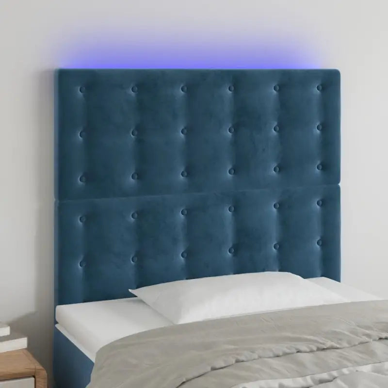 Klassiek LED Hoofdbord voor een Modern Slaapkamergevoel - Donkerblauw / 100 x 5 x 118/128 cm / 1 - Hoofdborden