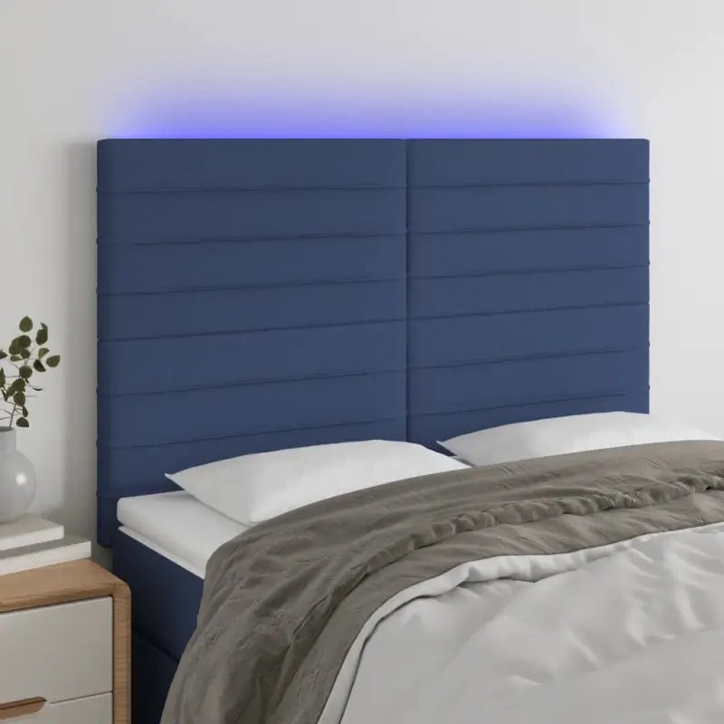 Klassiek LED Hoofdbord voor een moderne slaapkamer uitstraling - Blauw / 144 x 5 x 118/128 cm / 1 - Hoofdborden