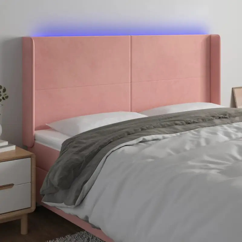 Klassiek LED-hoofdbord voor een moderne slaapkamer uitstraling - Roze / 203 x 16 x 118/128 cm / 1 - Hoofdborden