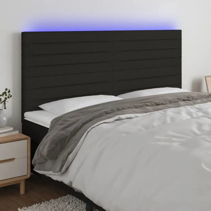 Klassiek LED Hoofdbord voor een moderne slaapkamer uitstraling - Zwart / 180 x 5 x 118/128 cm / 1 - Hoofdborden