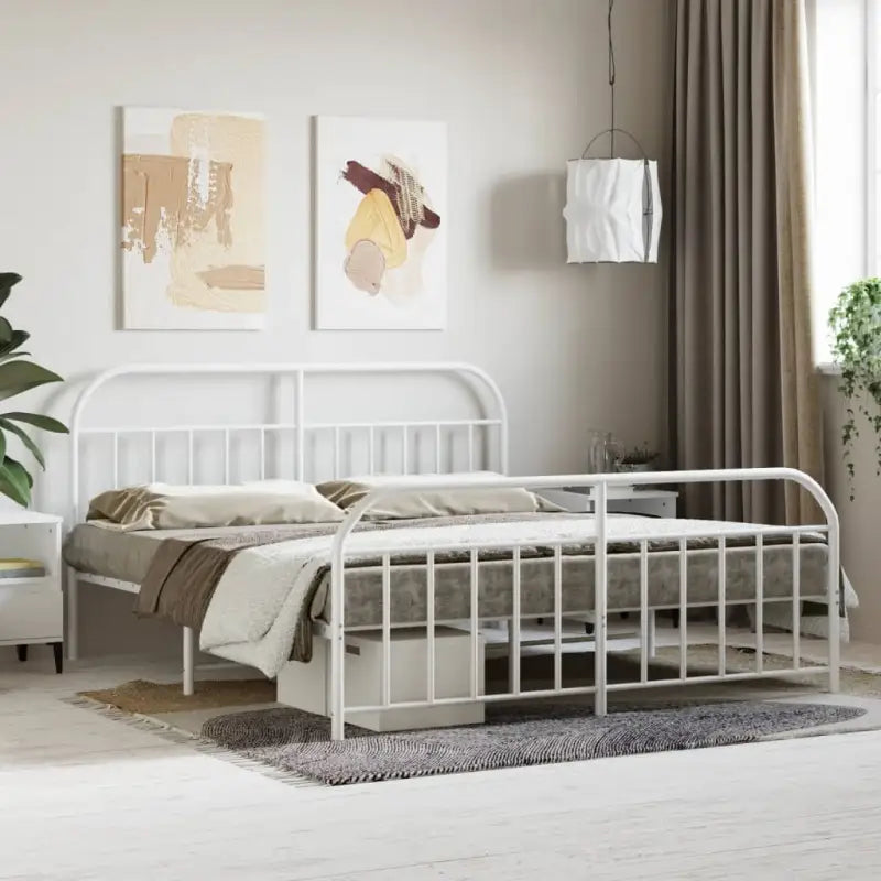Klassiek metalen bedframe met extra opbergruimte en metalen latten - Bedden & bedframes