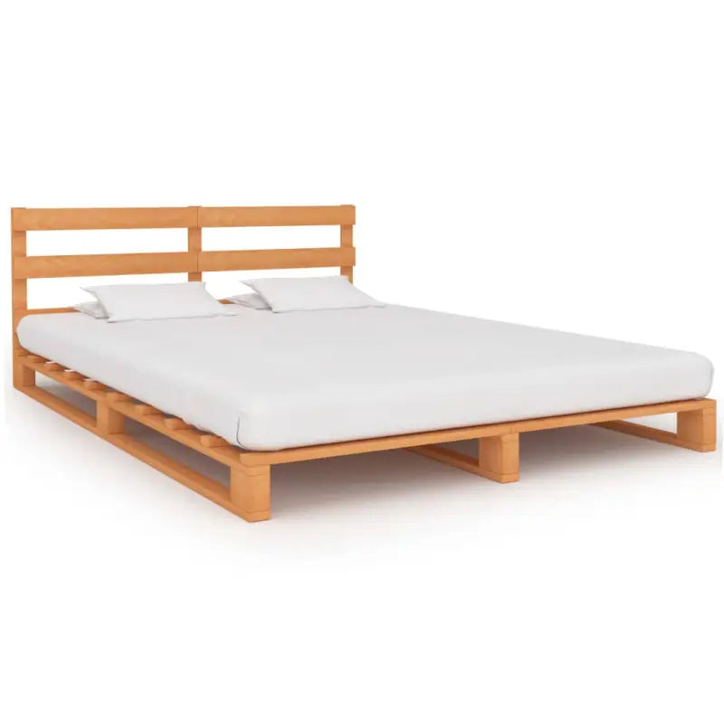 Klassiek palletbed gemaakt van massief grenenhout voor elke slaapkamer - Bruin / 120 x 200 cm - Bedden & bedframes