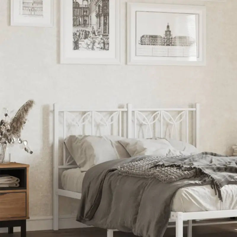 Klassiek stalen hoofdbord en voetbord voor een complete slaapkamer uitstraling - Wit / 120 cm / 1 - Hoofdborden