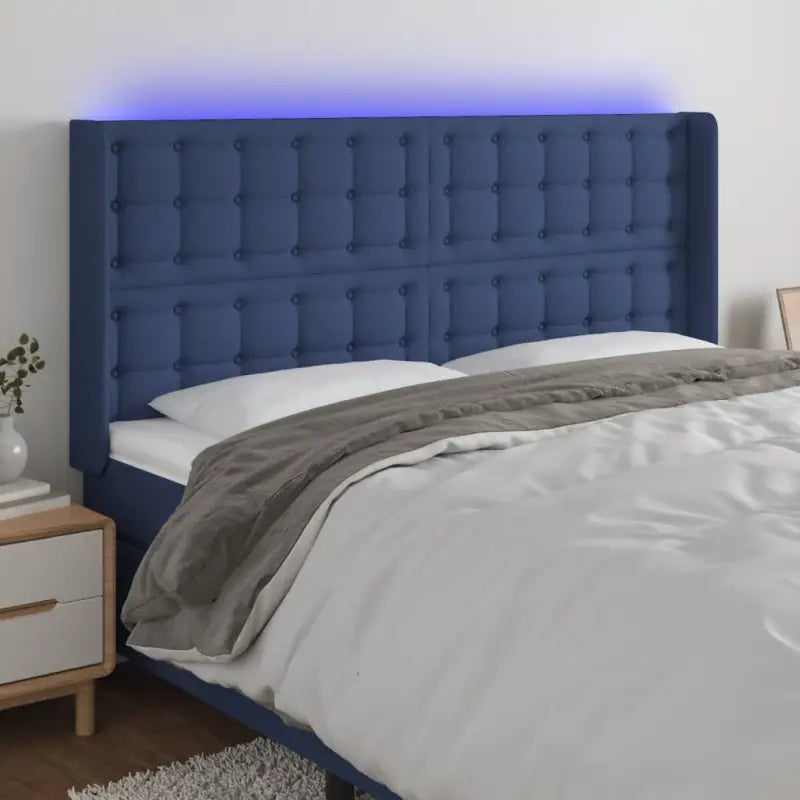 Klassieke LED Hoofdborden en Voetborden voor Moderne Slaapkamers - Blauw / 203 x 16 x 118/128 cm / 1 - Hoofdborden