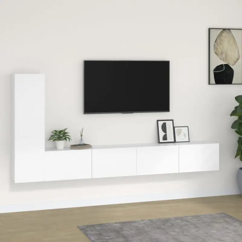 Klassieke Tv-meubels met bewerkt hout voor een stijlvolle kamer - Wit / 3 / 100 cm - Tv-meubels