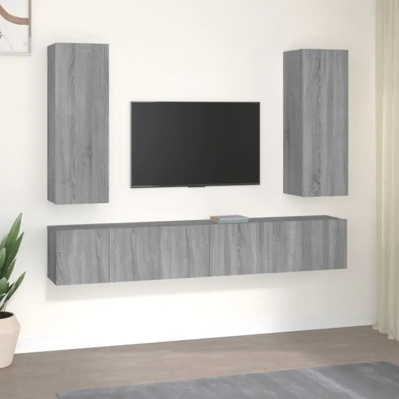 Klassieke tv-meubels van bewerkt hout met trendy en praktische ontwerp - Grijs sonoma / 5 / 60 cm - Tv-meubels