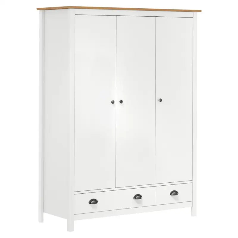 Kledingkast van massief grenenhout met groot vak en handige lades - Kledingkasten