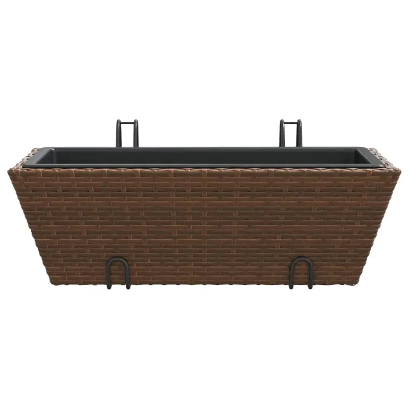 Kunststof pot met poly rattan uitstraling voor bloemen en planten - Bloempotten & plantenbakken