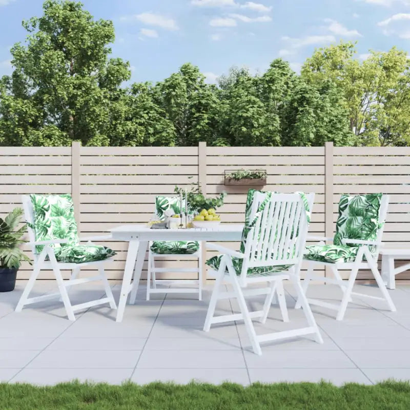 Lage rug stoelkussens van oxford stof voor een frisse buitenruimte - Bladpatroon / 4 / with 2 elastic straps