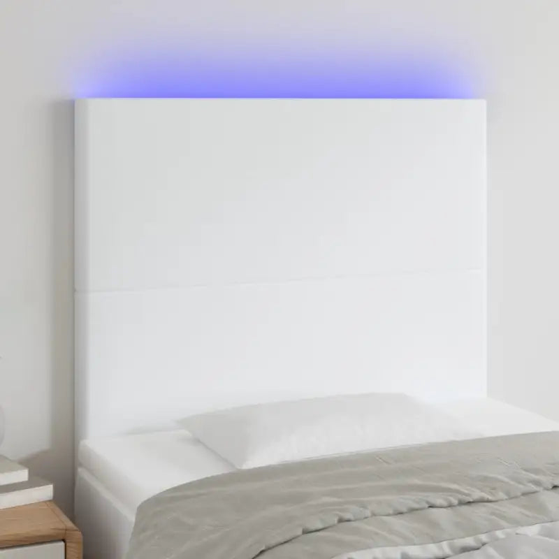 LED Hoofdbord en Voetbord in Kunstleer voor de Slaapkamer - Wit / 90 x 5 x 118/128 cm / 1 - Hoofdborden en voetborden