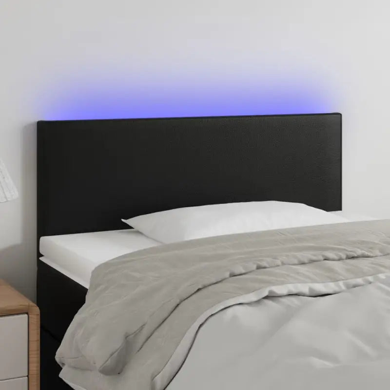 LED Hoofdbord en Voetbord in Kunstleer voor de Slaapkamer - Zwart / 100 x 5 x 78/88 cm / 1 - Hoofdborden en voetborden