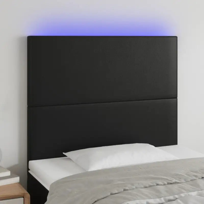 LED Hoofdbord en Voetbord in Kunstleer voor de Slaapkamer - Zwart / 100 x 5 x 118/128 cm / 1 - Hoofdborden en voetborden
