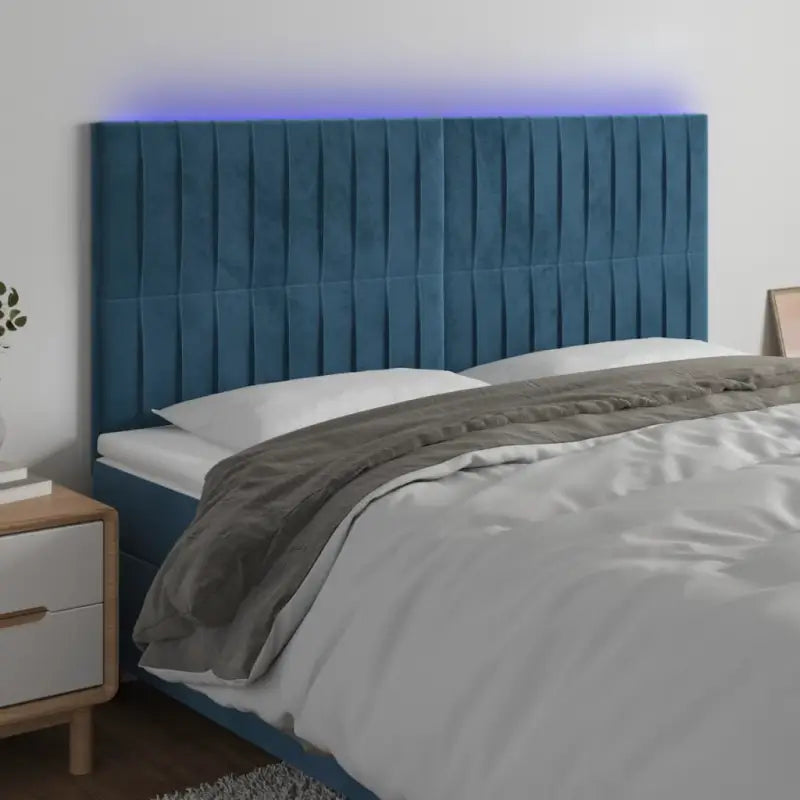 LED Hoofdbord voor een moderne slaapkamer uitstraling - Donkerblauw / 200 x 5 x 118/128 cm / 1 - Hoofdborden