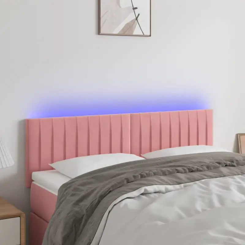 LED Hoofdbord voor een moderne slaapkamer uitstraling - Roze / 144 x 5 x 78/88 cm / 1 - Hoofdborden en voetborden