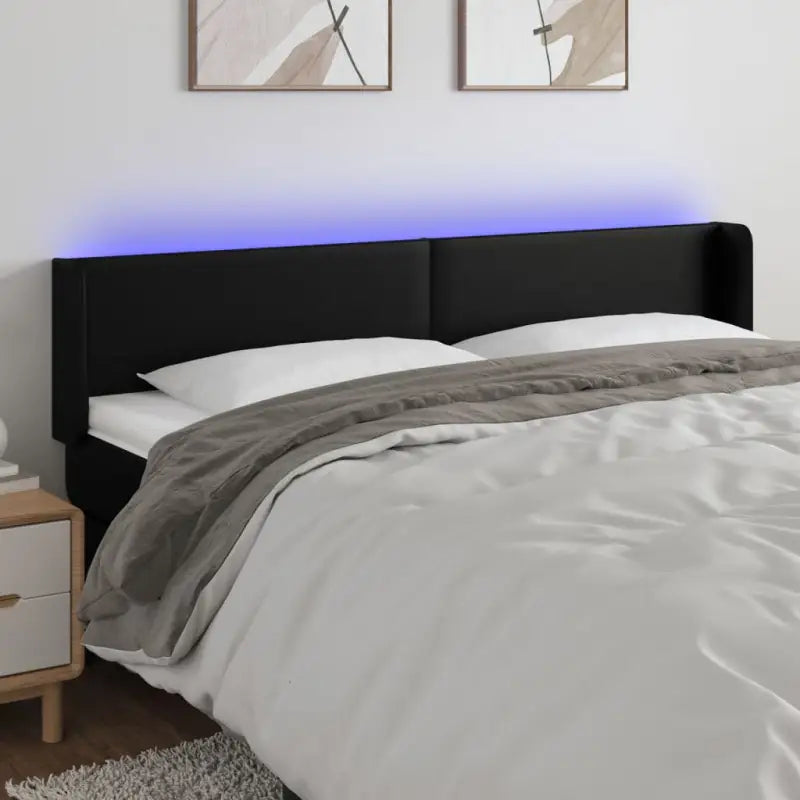 LED Hoofdbord voor een stijlvolle en duurzame slaapkamer uitstraling - Zwart / 203 x 16 x 78/88 cm / 1 - Hoofdborden