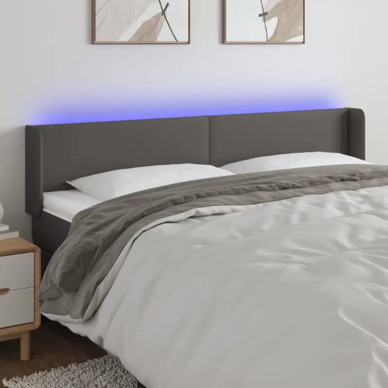 LED Hoofdbord voor een stijlvolle en duurzame slaapkamer uitstraling - Grijs / 183 x 16 x 78/88 cm / 1 - Hoofdborden