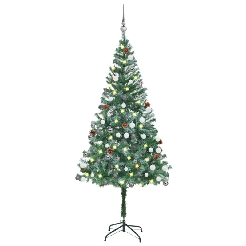 Levensechte Kerstboom met Aanpasbare Takken en Witte Uiteinden - Wit / 180 x 90 cm / 1 - Kerstbomen