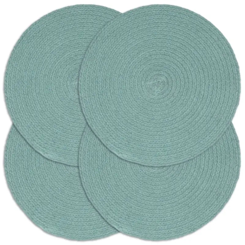 Levering bevat handgeweven jute placemats voor een unieke keukenlook - Groen / 4 / Katoen - Placemats