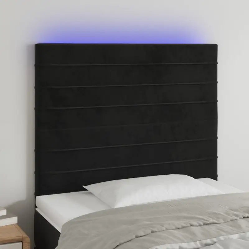 Lichtgevend hoofdbord en voetbord voor een moderne slaapkamer - Zwart / 80 x 5 x 118/128 cm / 1 - Hoofdborden