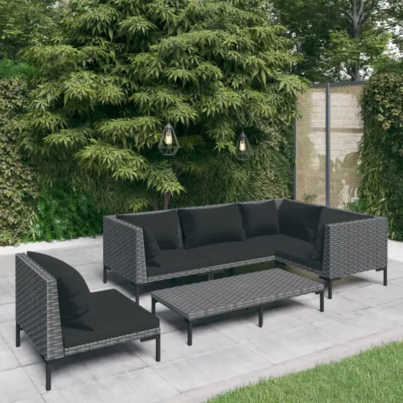 Lichtgewicht loungeset met halfrond PE-rattan en comfortabele afmetingen - Tuinsets