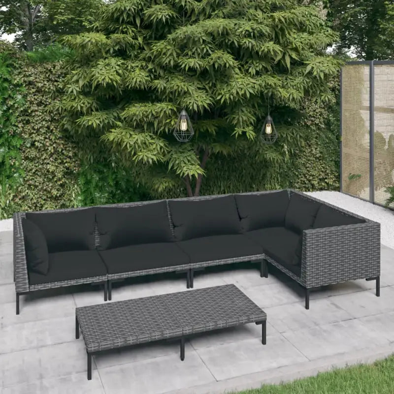 Lichtgewicht loungeset met halfrond PE-rattan en comfortabele afmetingen - Tuinsets