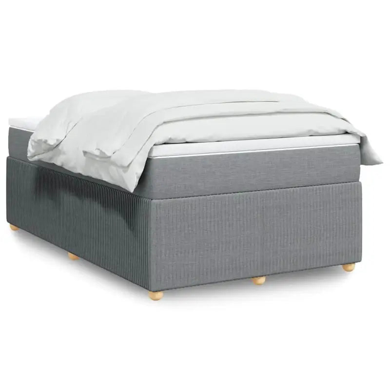 Lichtgrijs boxspringbed met ademend vermogen en duurzaam polyestermateriaal - Lichtgrijs / 120 x 190 cm - Bedden &