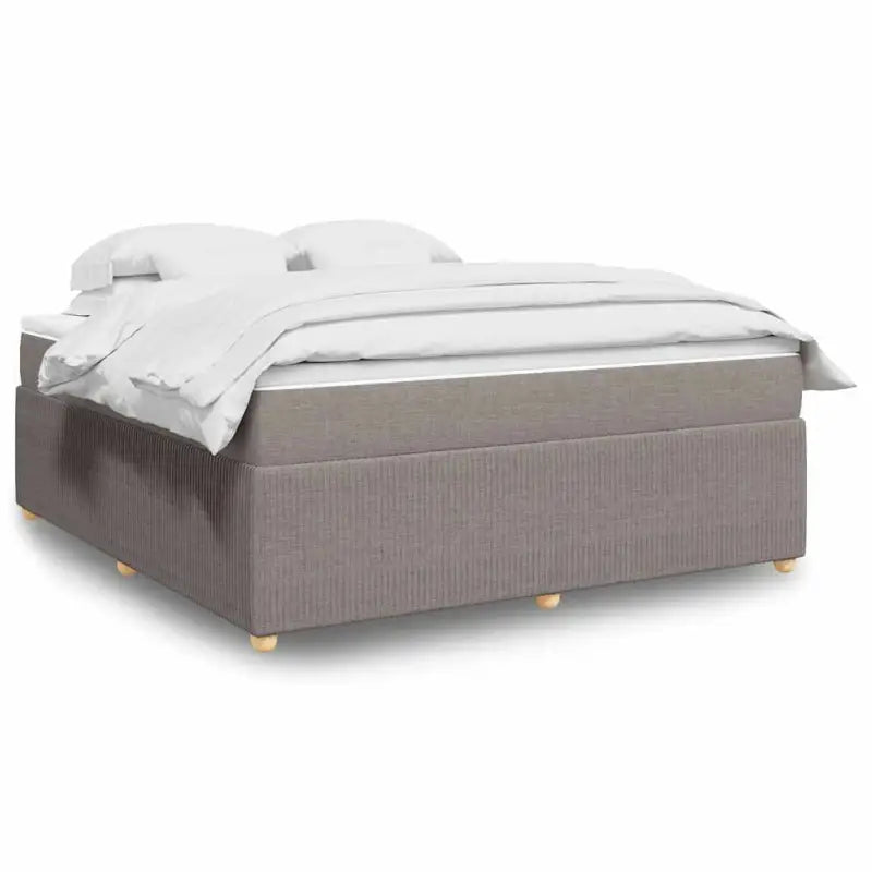 Lichtgrijs boxspringbed met ademend vermogen en duurzaam polyestermateriaal - Taupe / 180 x 200 cm - Bedden & bedframes