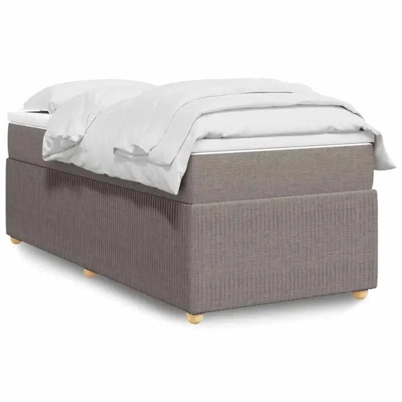 Lichtgrijs boxspringbed met ademend vermogen en duurzaam polyestermateriaal - Taupe / 100 x 200 cm - Bedden & bedframes