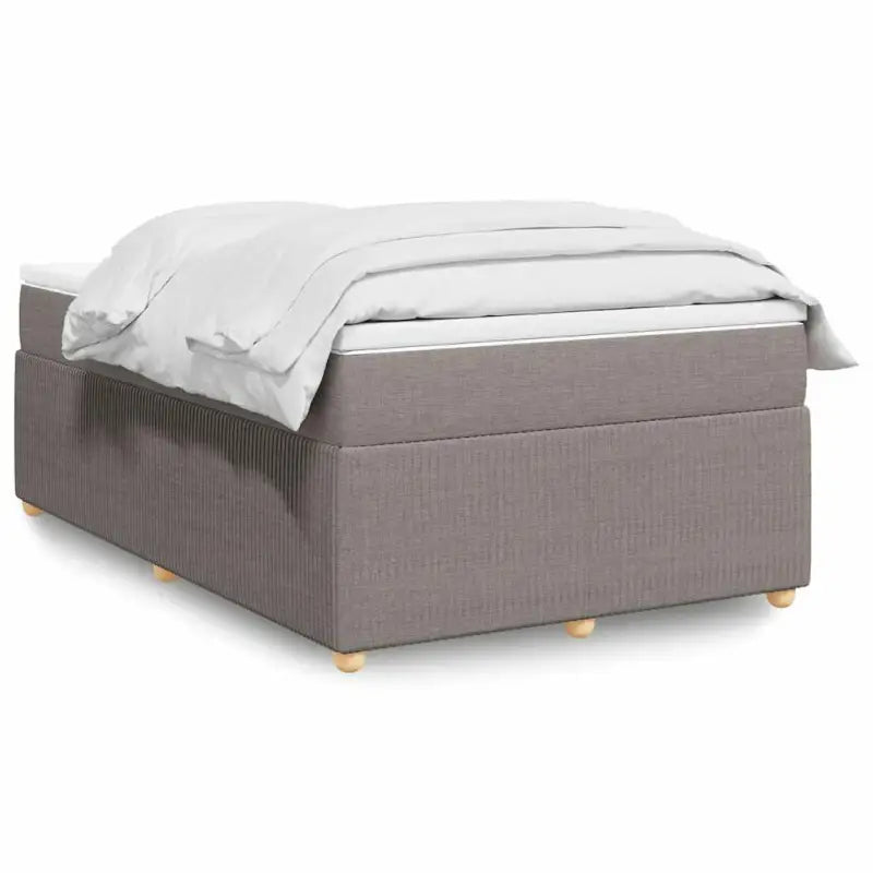 Lichtgrijs boxspringbed met ademend vermogen en duurzaam polyestermateriaal - Taupe / 120 x 200 cm - Bedden & bedframes