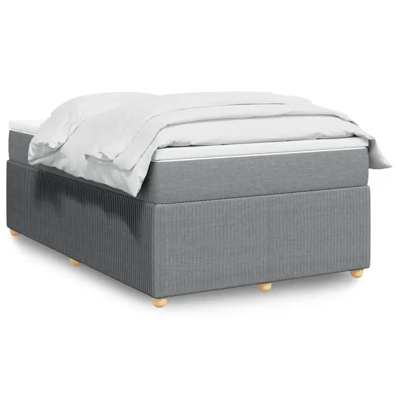 Lichtgrijs boxspringbed met ademend vermogen en duurzaam polyestermateriaal - Lichtgrijs / 120 x 200 cm - Bedden &