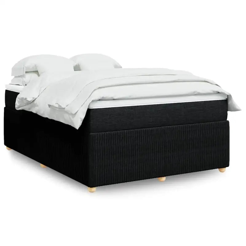 Lichtgrijs boxspringbed met ademend vermogen en duurzaam polyestermateriaal - Zwart / 160 x 200 cm - Bedden & bedframes