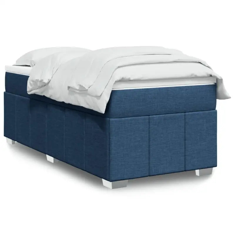 Lichtgrijs boxspringbed met ademend vermogen en duurzame vulling - Blauw / 80 x 200 cm - Bedden & bedframes