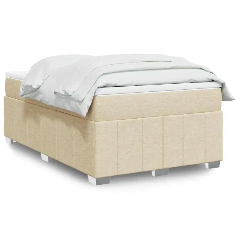 Lichtgrijs boxspringbed met ademend vermogen en duurzame vulling - Crème / 120 x 200 cm - Bedden & bedframes