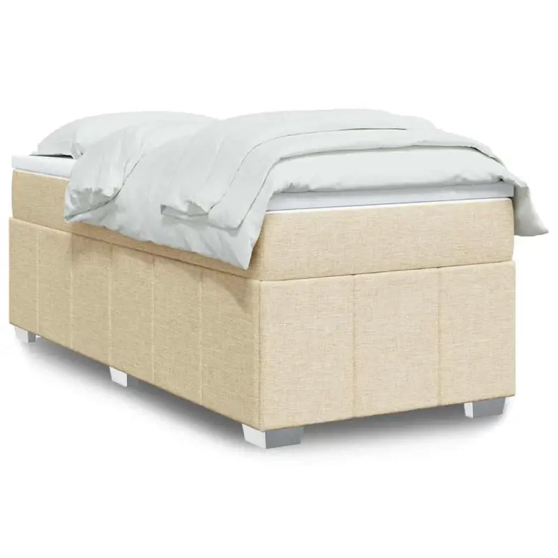 Lichtgrijs boxspringbed met ademend vermogen en duurzame vulling - Crème / 100 x 200 cm - Bedden & bedframes
