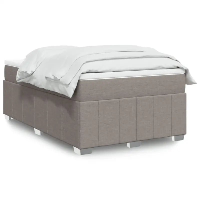 Lichtgrijs boxspringbed met ademend vermogen en duurzame vulling - Taupe / 120 x 190 cm - Bedden & bedframes