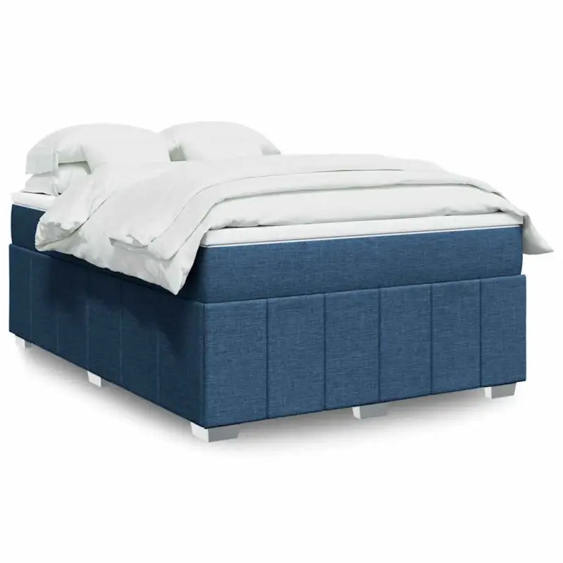 Lichtgrijs boxspringbed met ademend vermogen en duurzame vulling - Blauw / 140 x 190 cm - Bedden & bedframes