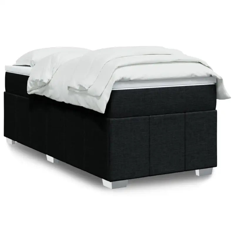 Lichtgrijs boxspringbed met ademend vermogen en duurzame vulling - Zwart / 90 x 190 cm - Bedden & bedframes