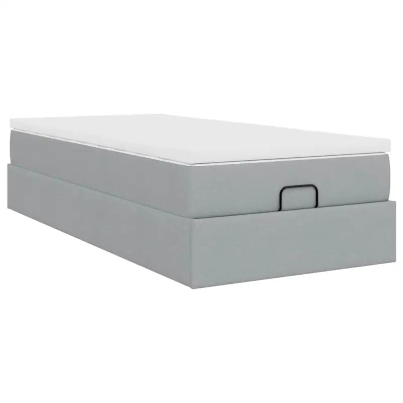 Lichtgrijs Ottomaans Bed met Ruime Opbergruimte en Vulling - Bedden & bedframes