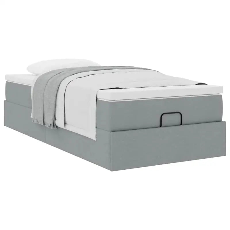 Lichtgrijs Ottomaans Bed met Ruime Opbergruimte en Vulling - Bedden & bedframes