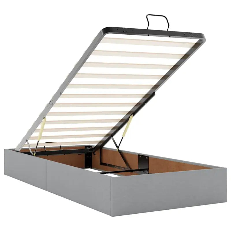 Lichtgrijs Ottomaanse Bed met ruime opbergruimte en comfortabel matras - Bedden & bedframes