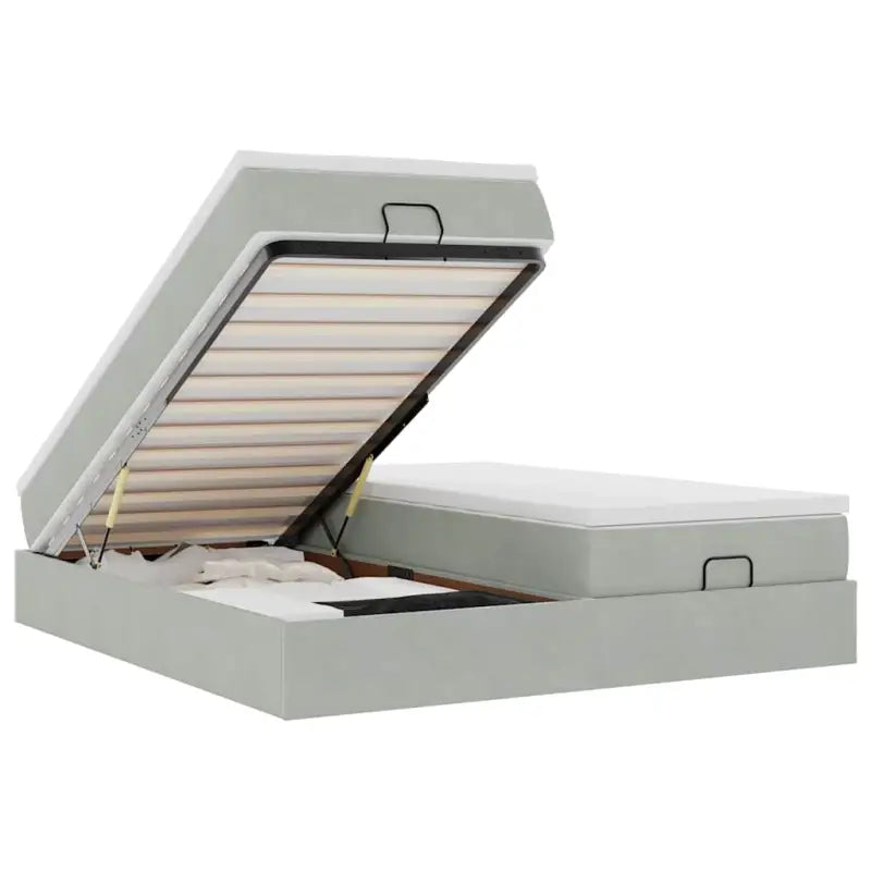 Lichtgrijs Ottomaanse Bed met Ruime Opbergruimte en Comfortabel Vulling - Bedden & bedframes