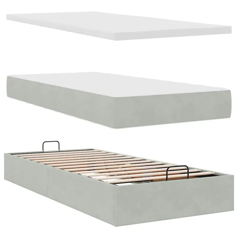 Lichtgrijs Ottomaanse Bed met Ruime Opbergruimte en Comfortabel Vulling - Bedden & bedframes