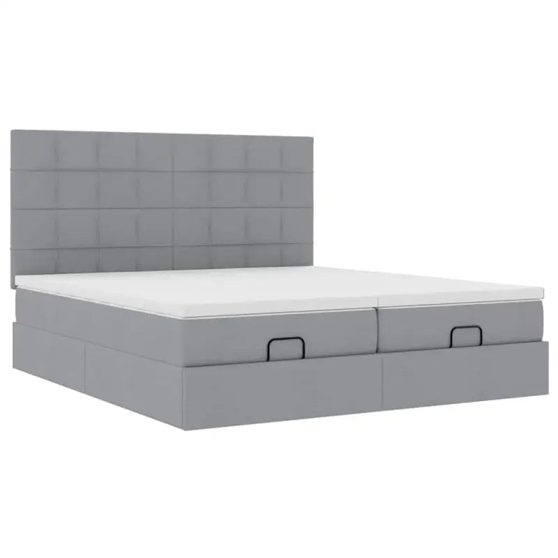 Lichtgrijs Ottomaanse Bed met ruime opbergruimte en comfortabel matras - Bedden & bedframes