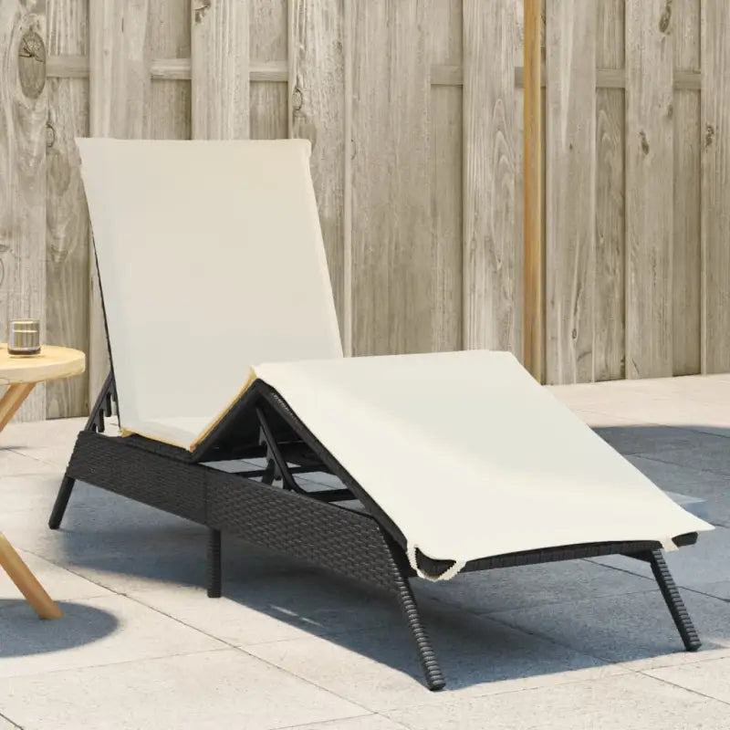 Ligstoel met poly rattan en verstelbare posities voor ultiem comfort - Zwart / 1 - Ligstoelen